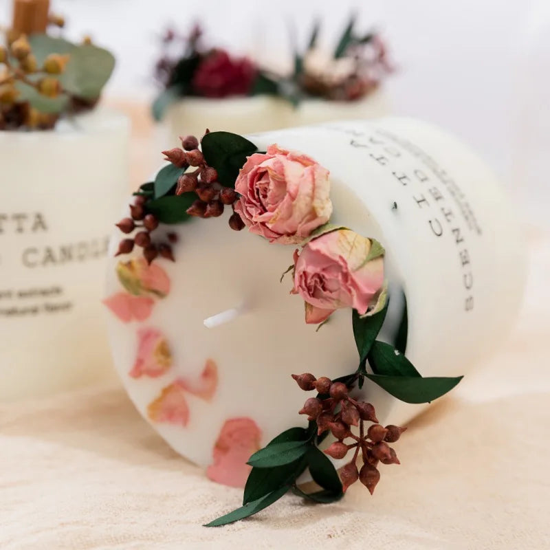 Soy Wax Romantic Aromatherapy Candles Pillar Candles Christmas Wedding Party Home Decor Gift Body Relax Stress Relief Candles