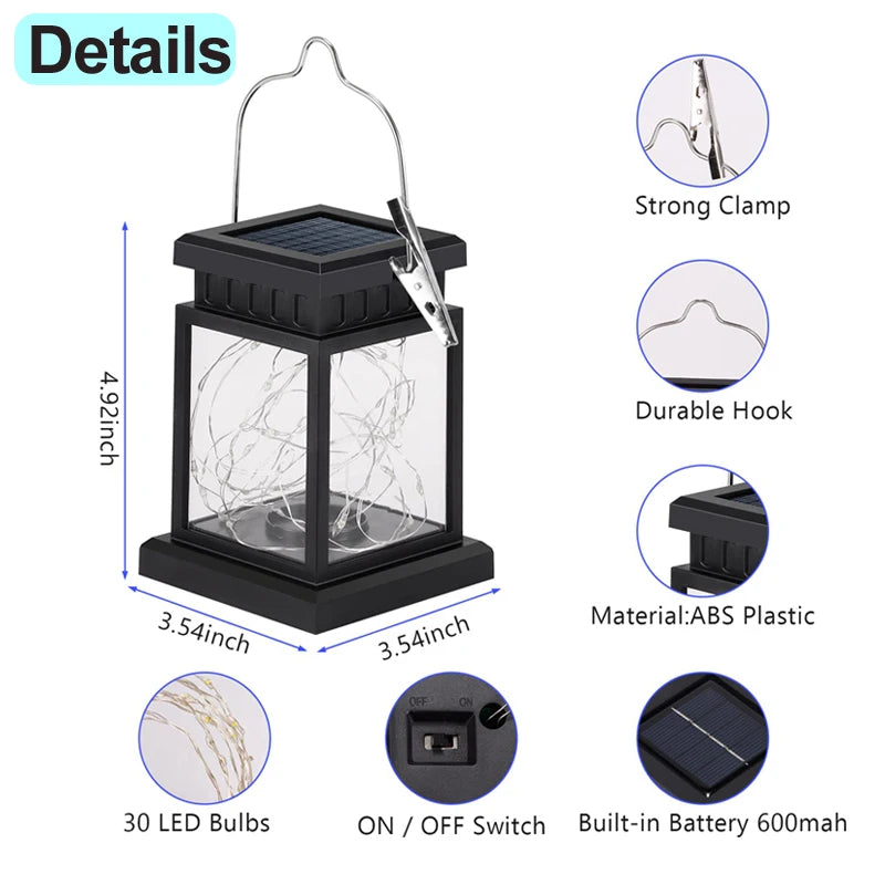 Solar LED Lights Outdoor Focus Floor Lanterns Panel Candle Terraza Indoor Hanging Balcony Birds Decoration Lighting for Garden