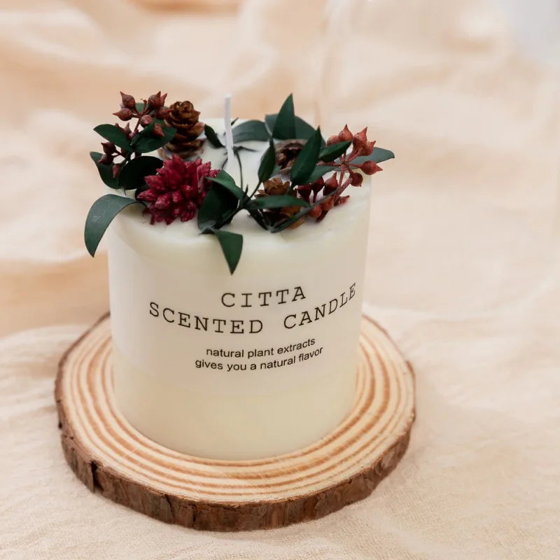 Soy Wax Romantic Aromatherapy Candles Pillar Candles Christmas Wedding Party Home Decor Gift Body Relax Stress Relief Candles