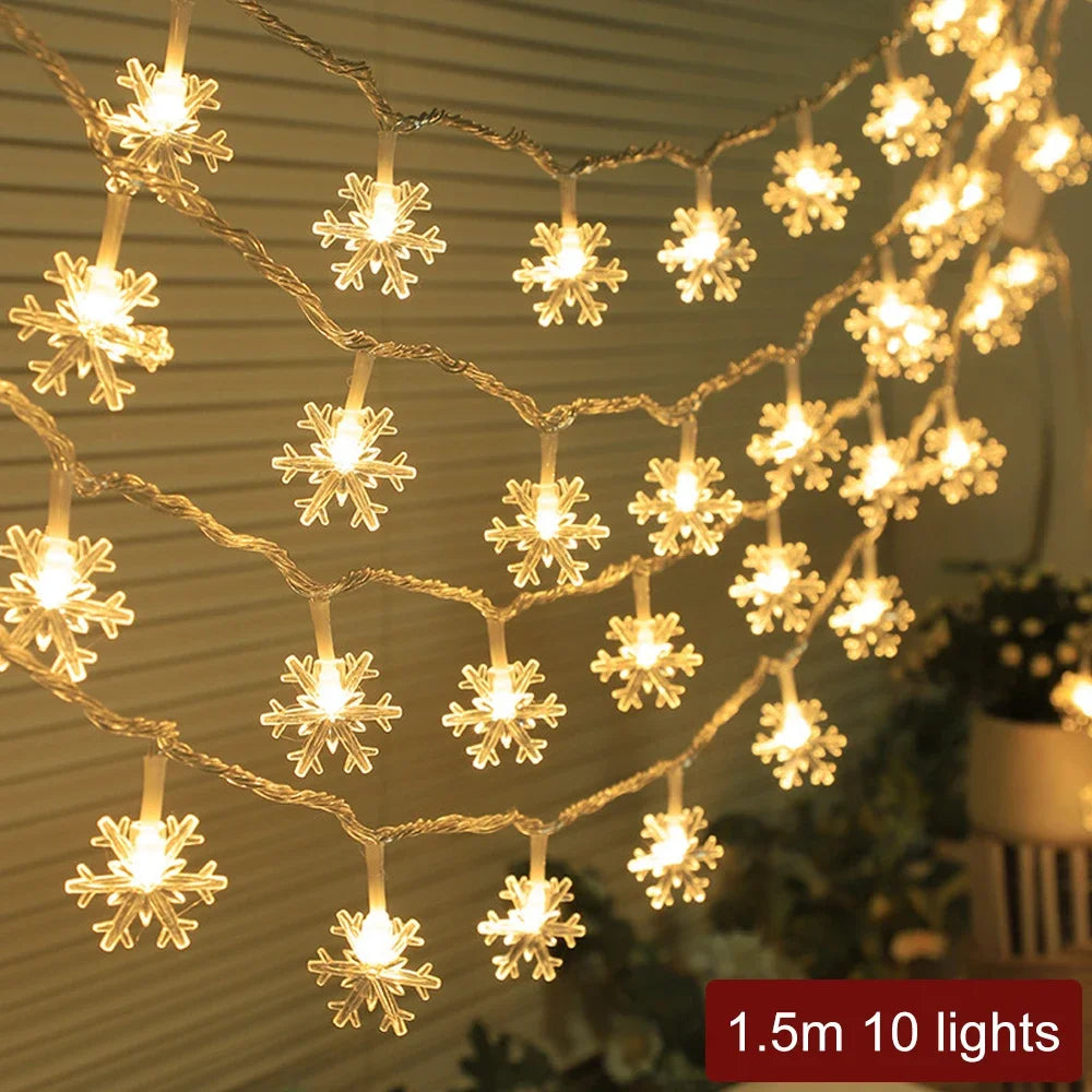 2024 Xmas LED String Lights Outdoor Star Chain Lights Garland Lights Bulb Fairy Lights Party Home Wedding Garden Christmas Decor