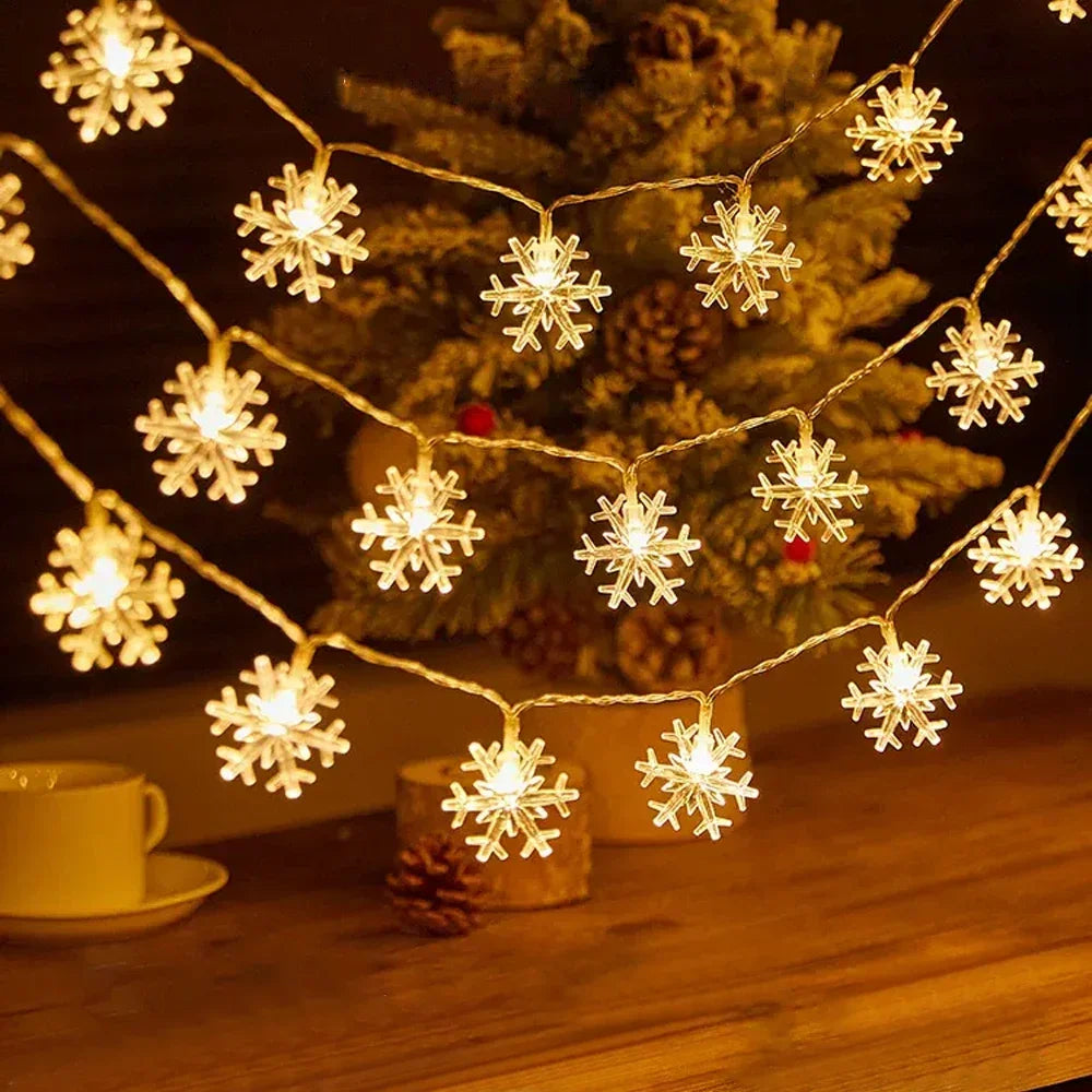 2024 Xmas LED String Lights Outdoor Star Chain Lights Garland Lights Bulb Fairy Lights Party Home Wedding Garden Christmas Decor