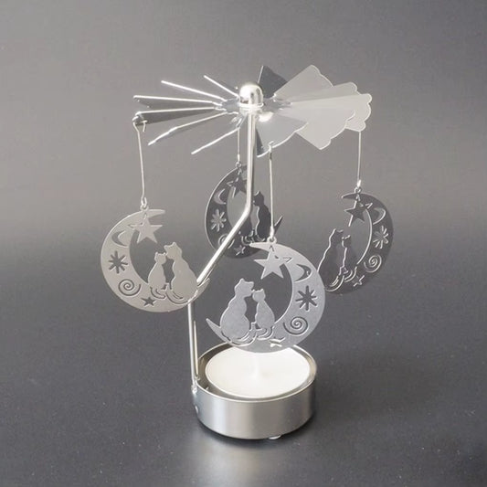 Candlesticks Rotating Romantic Rotation Spinning Carrousel Tea Light Candle Holder Christmas Home Party Wedding Angel