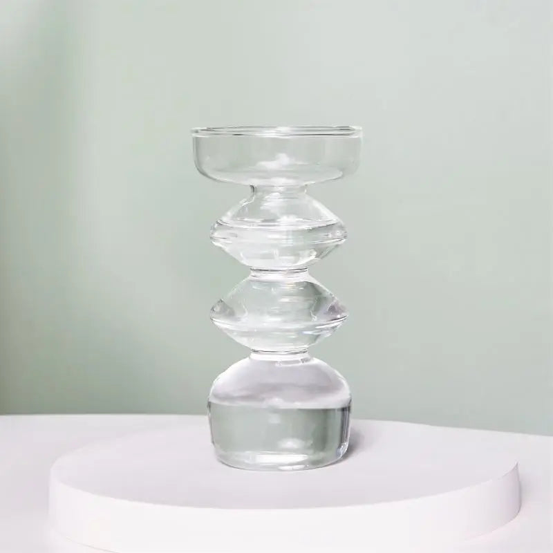 Taper Candle Holder Glass Candlestick Holder for Christmas Decor Wedding Party and Home Dinner Decor Vase