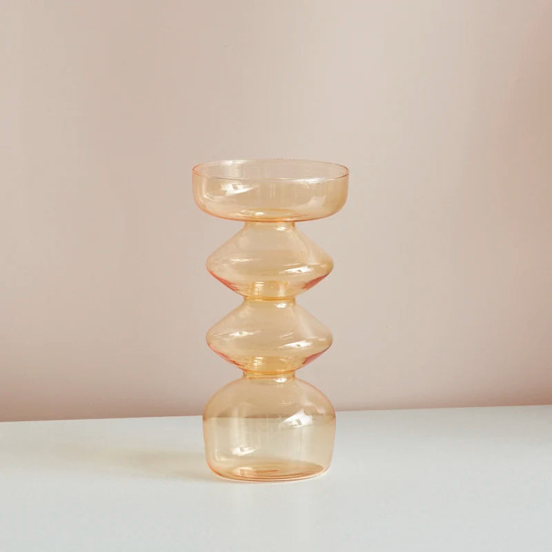 Taper Candle Holder Glass Candlestick Holder for Christmas Decor Wedding Party and Home Dinner Decor Vase