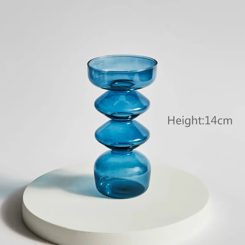 Taper Candle Holder Glass Candlestick Holder for Christmas Decor Wedding Party and Home Dinner Decor Vase
