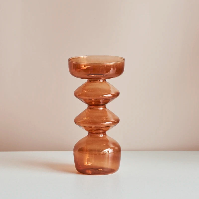 Taper Candle Holder Glass Candlestick Holder for Christmas Decor Wedding Party and Home Dinner Decor Vase