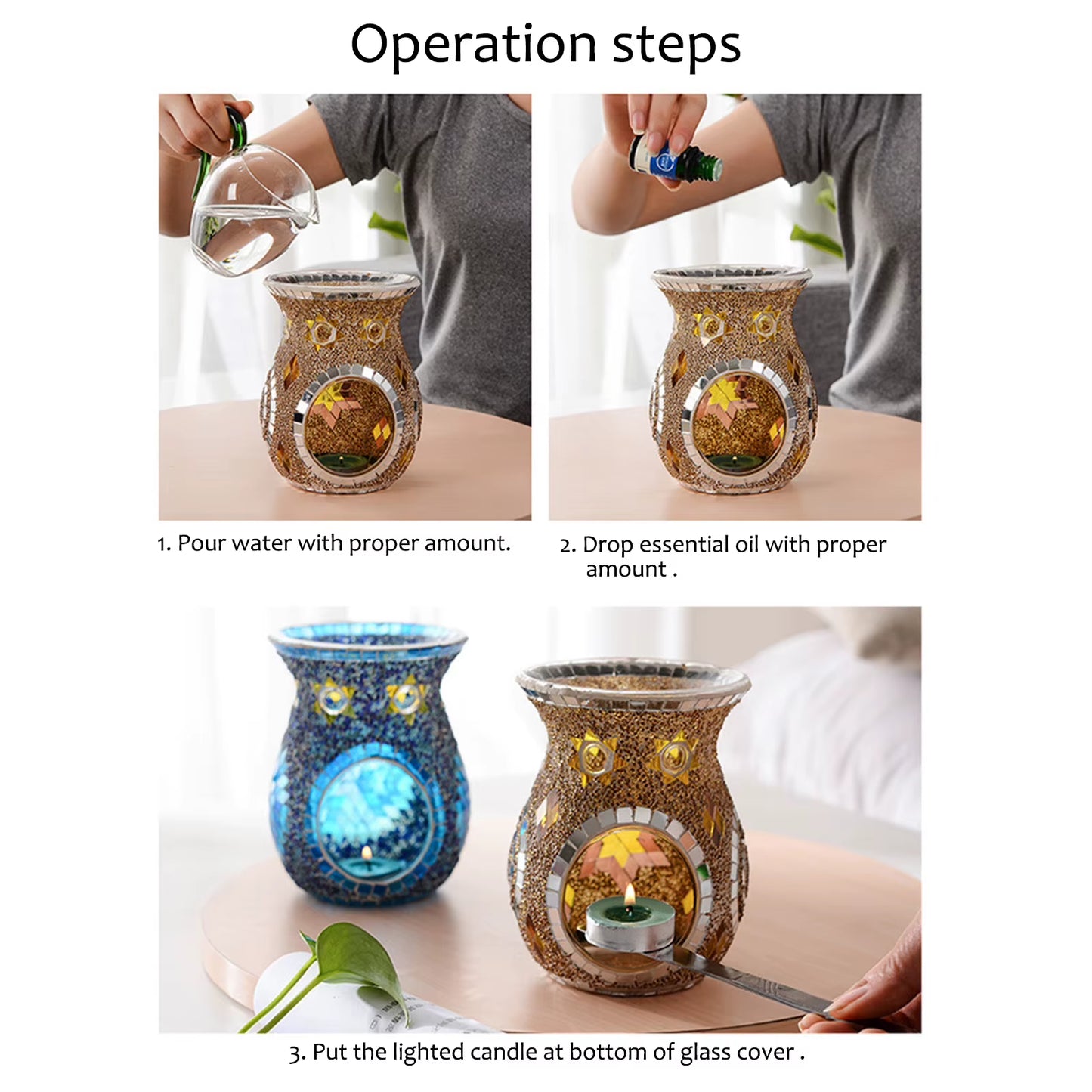 Ceramic Candle Holder Oil Incense Burner Essential Aromatherapy Oil Burner Lamps Porcelain Aromatherapy Diffuser Home Decoration