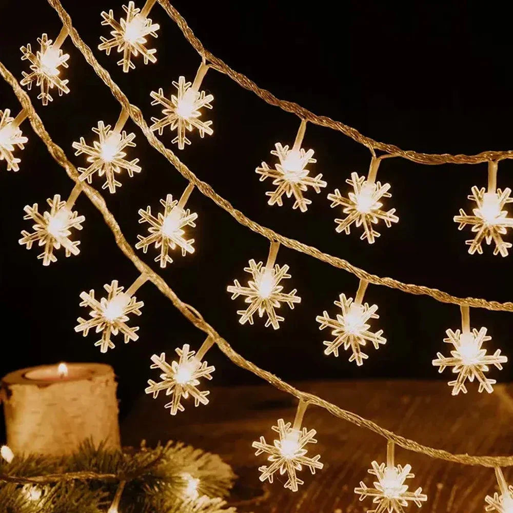 2024 Xmas LED String Lights Outdoor Star Chain Lights Garland Lights Bulb Fairy Lights Party Home Wedding Garden Christmas Decor