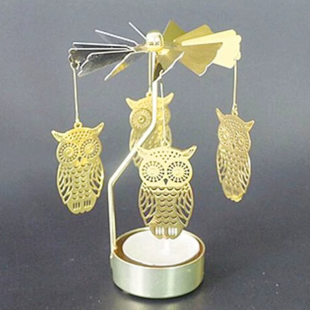 Candlesticks Rotating Romantic Rotation Spinning Carrousel Tea Light Candle Holder Christmas Home Party Wedding Angel