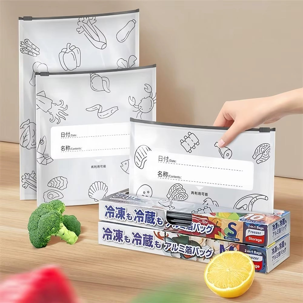 10Pcs/Bag Reusable Food Fresh Keeping Cloth Organic Storage Aluminum Foil Food Wrap Eco Friendly Kitchen Food Packaging Bag