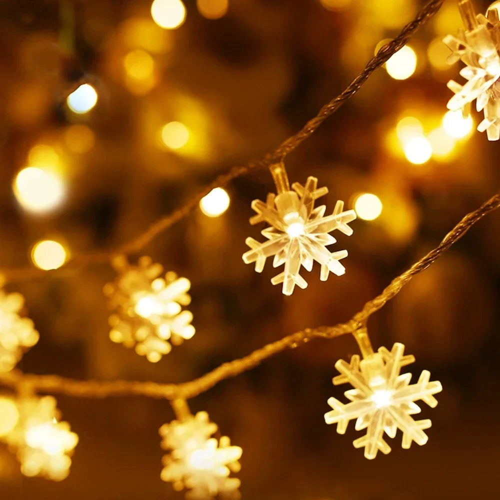 2024 Xmas LED String Lights Outdoor Star Chain Lights Garland Lights Bulb Fairy Lights Party Home Wedding Garden Christmas Decor