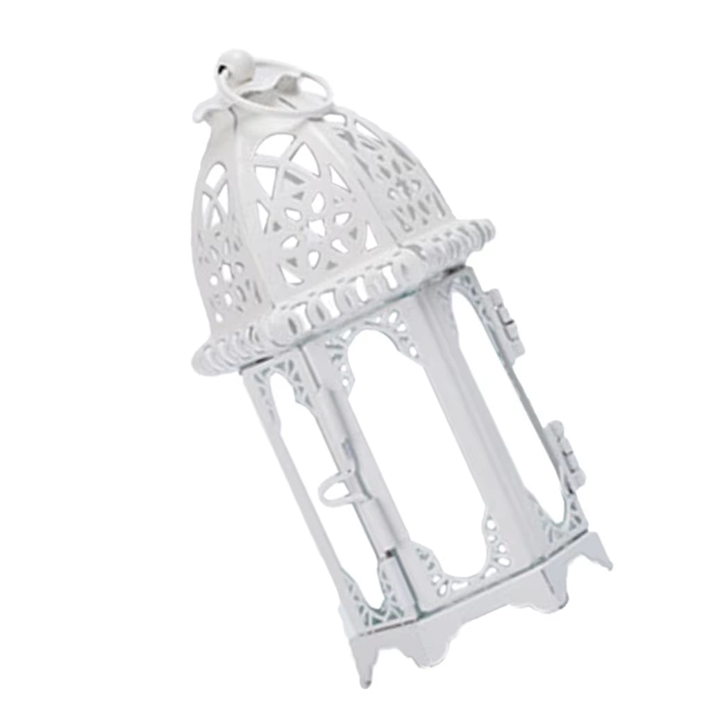 Wrought Iron Glass Wind Light Candle Holder Hanging Lantern Great for Patio Indoor Outdoors Events Wedding Party
