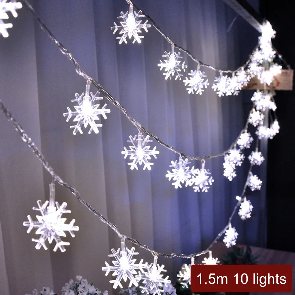 2024 Xmas LED String Lights Outdoor Star Chain Lights Garland Lights Bulb Fairy Lights Party Home Wedding Garden Christmas Decor
