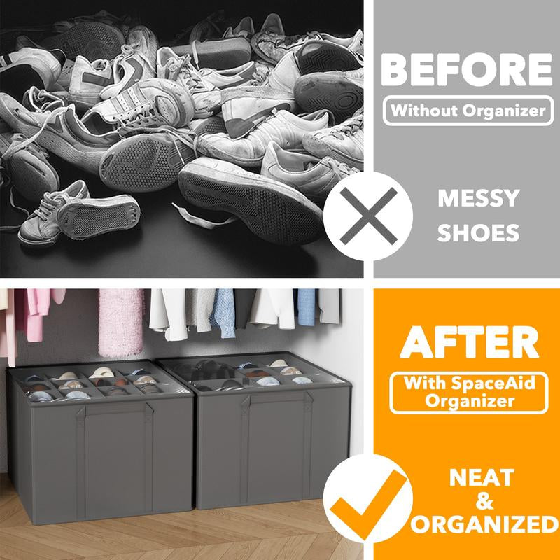 Spaceaid 2 Pac Space-Saving Shoe Organizer for Closet