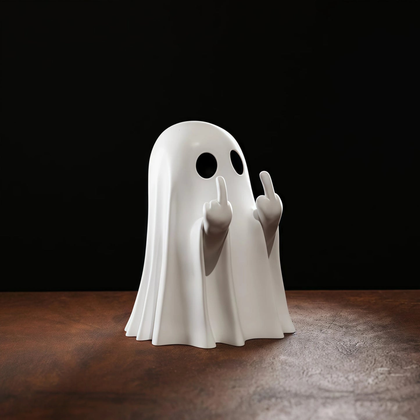 Middle Finger Cute Ghost Statue, Halloween Home Decorations