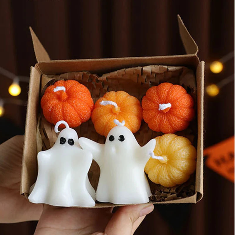 Halloween-Themed Candles White Ghost-Shaped Candles Festive Scented Candles Halloween Gift Atmosphere Decoration