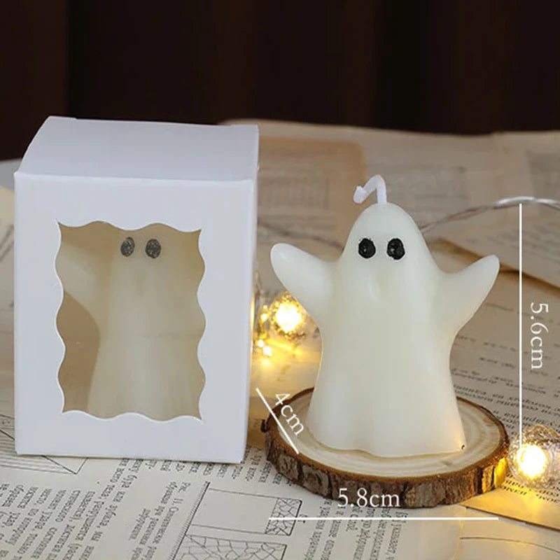 Halloween-Themed Candles White Ghost-Shaped Candles Festive Scented Candles Halloween Gift Atmosphere Decoration