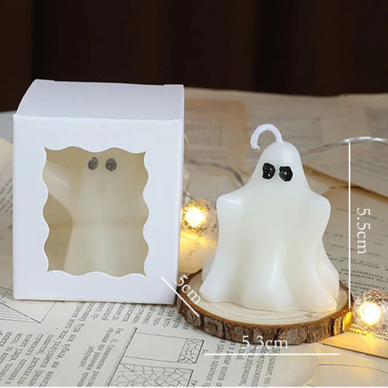 Halloween-Themed Candles White Ghost-Shaped Candles Festive Scented Candles Halloween Gift Atmosphere Decoration