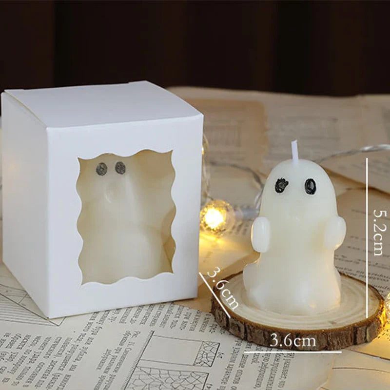 Halloween-Themed Candles White Ghost-Shaped Candles Festive Scented Candles Halloween Gift Atmosphere Decoration