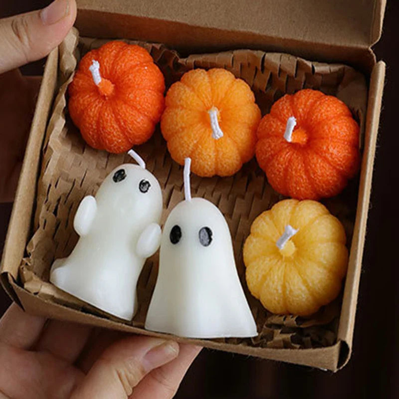 Halloween-Themed Candles White Ghost-Shaped Candles Festive Scented Candles Halloween Gift Atmosphere Decoration