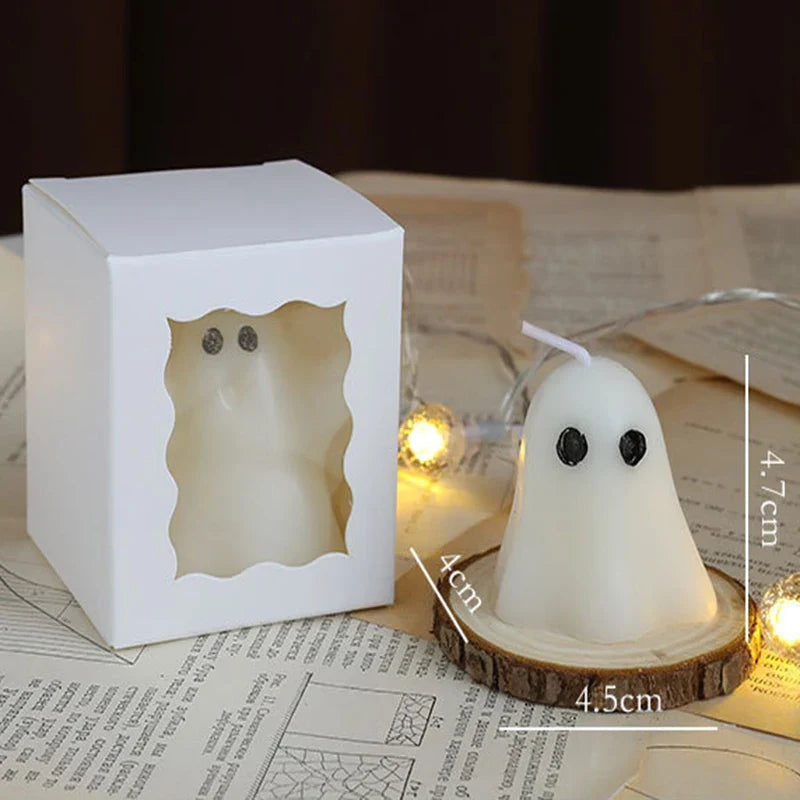 Halloween-Themed Candles White Ghost-Shaped Candles Festive Scented Candles Halloween Gift Atmosphere Decoration
