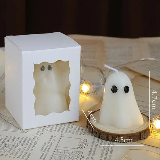 Halloween-Themed Candles White Ghost-Shaped Candles Festive Scented Candles Halloween Gift Atmosphere Decoration