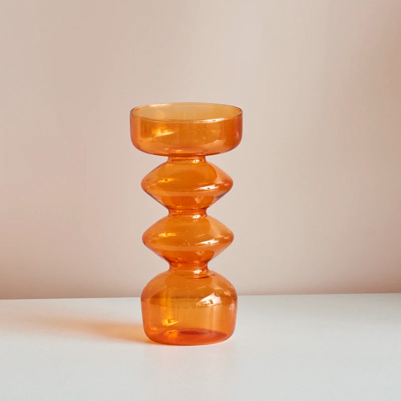 Taper Candle Holder Glass Candlestick Holder for Christmas Decor Wedding Party and Home Dinner Decor Vase