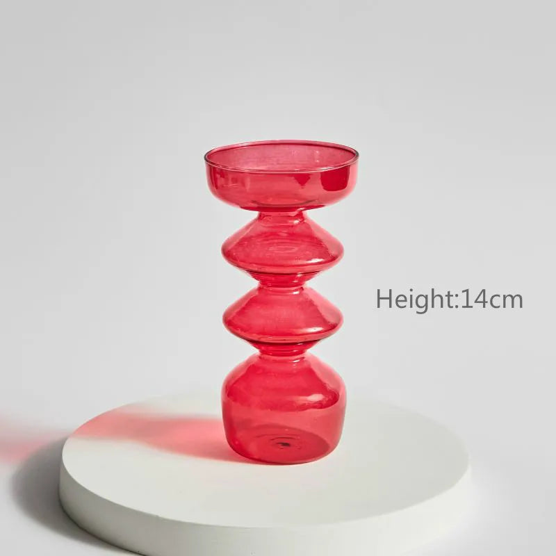 Taper Candle Holder Glass Candlestick Holder for Christmas Decor Wedding Party and Home Dinner Decor Vase