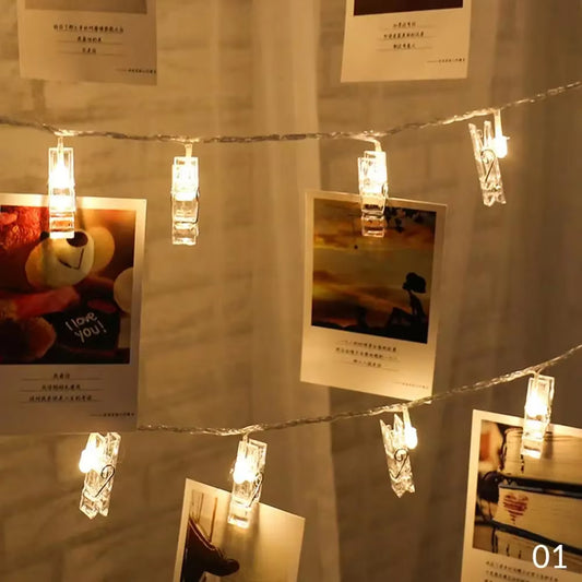 LED String Lights with Clips to Hang Pictures for Decoration Internet Celebrity Room Decoration Photo Studio Wall Lights String