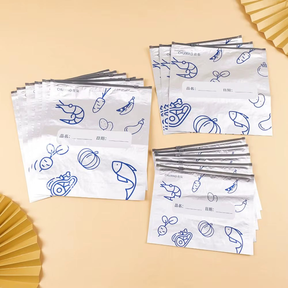 10Pcs/Bag Reusable Food Fresh Keeping Cloth Organic Storage Aluminum Foil Food Wrap Eco Friendly Kitchen Food Packaging Bag