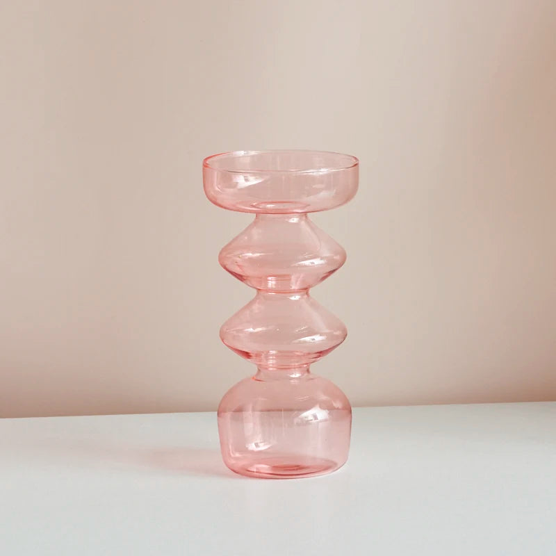 Taper Candle Holder Glass Candlestick Holder for Christmas Decor Wedding Party and Home Dinner Decor Vase