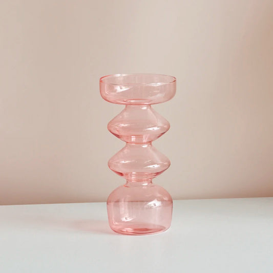 Taper Candle Holder Glass Candlestick Holder for Christmas Decor Wedding Party and Home Dinner Decor Vase