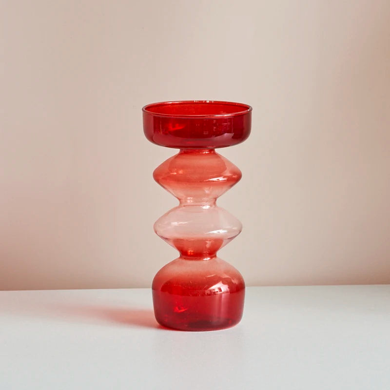 Taper Candle Holder Glass Candlestick Holder for Christmas Decor Wedding Party and Home Dinner Decor Vase