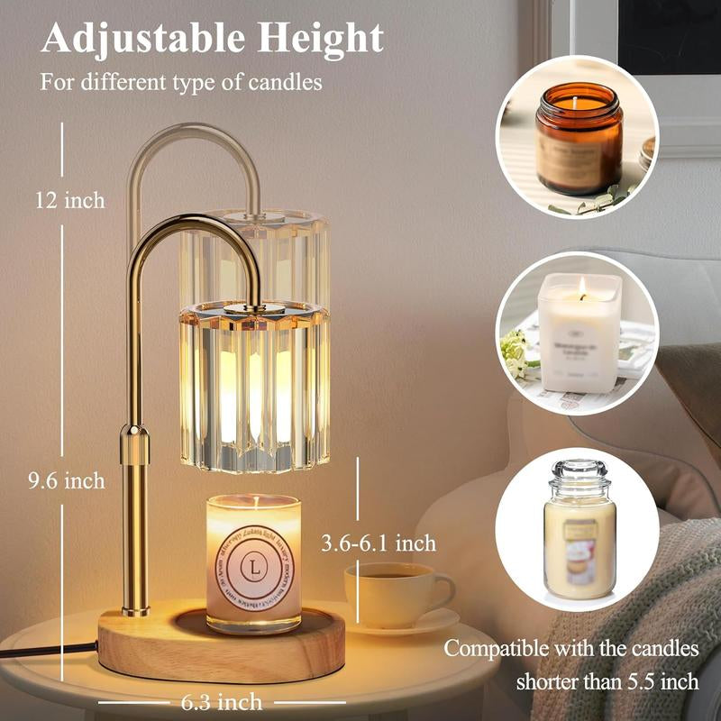 Candle Warmer Lamp, with Timer Dimmer Adjustable Height, Birthday Gifts for Women, Mothers Day Gifts for Mom, House Warming Home, Wax Melt Warmer for Scented Jar Candles