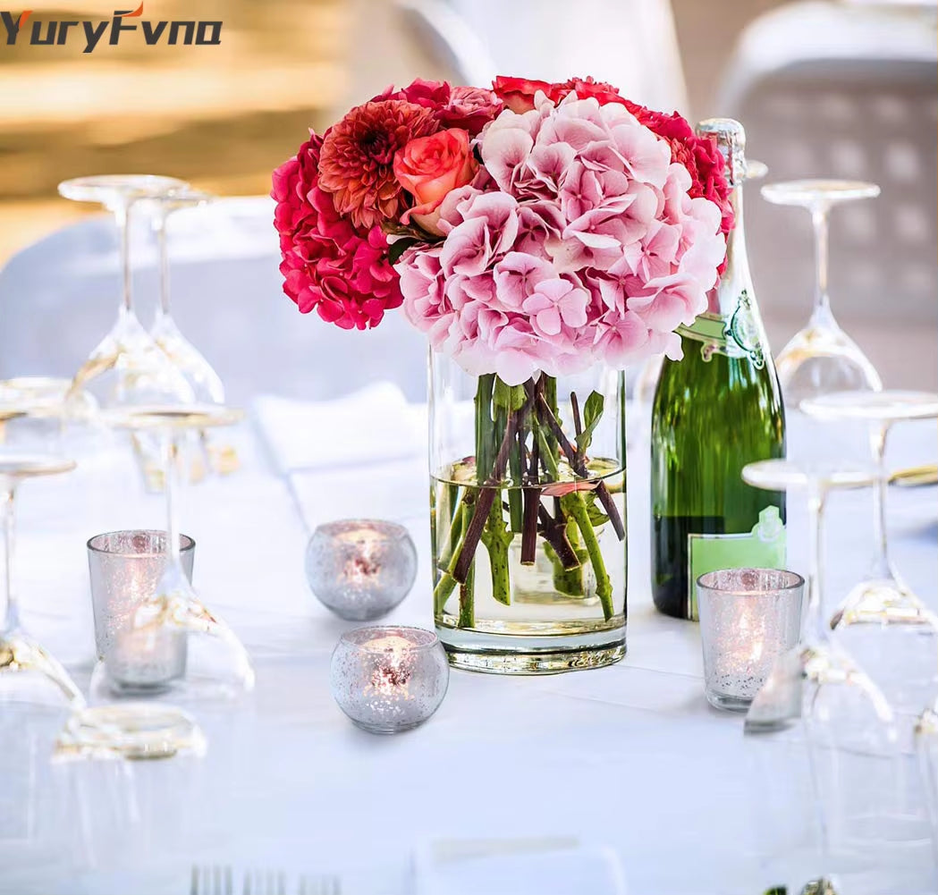 6/12 Pcs Mercury Glass Candle Holders Votive Tealight Candlestick Wedding Centerpieces Parties Home Decoration Gift