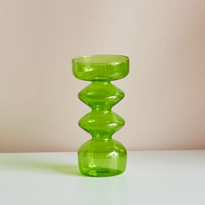 Taper Candle Holder Glass Candlestick Holder for Christmas Decor Wedding Party and Home Dinner Decor Vase