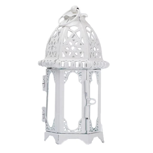 Wrought Iron Glass Wind Light Candle Holder Hanging Lantern Great for Patio Indoor Outdoors Events Wedding Party