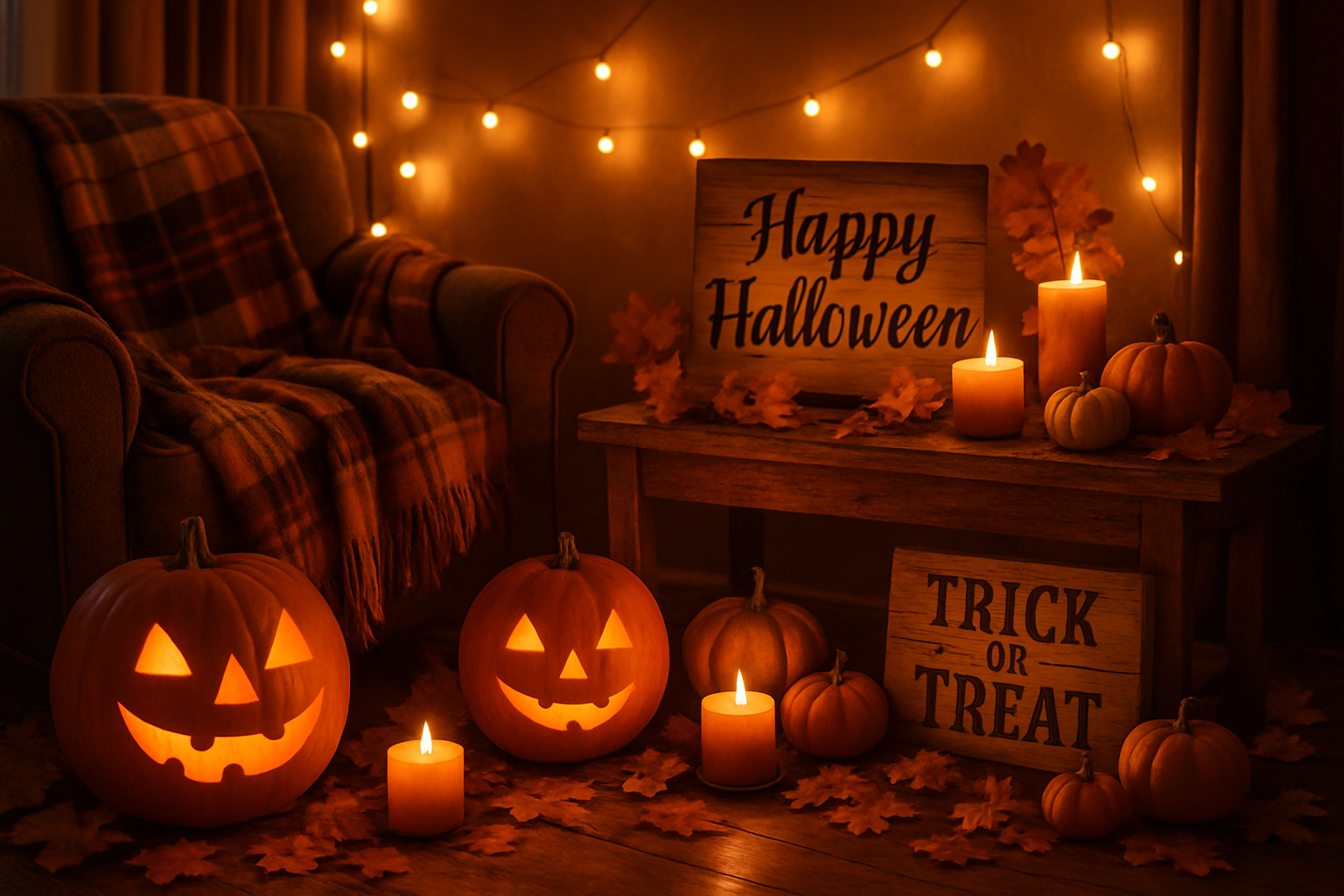 inside Halloween decoration - warmly feel